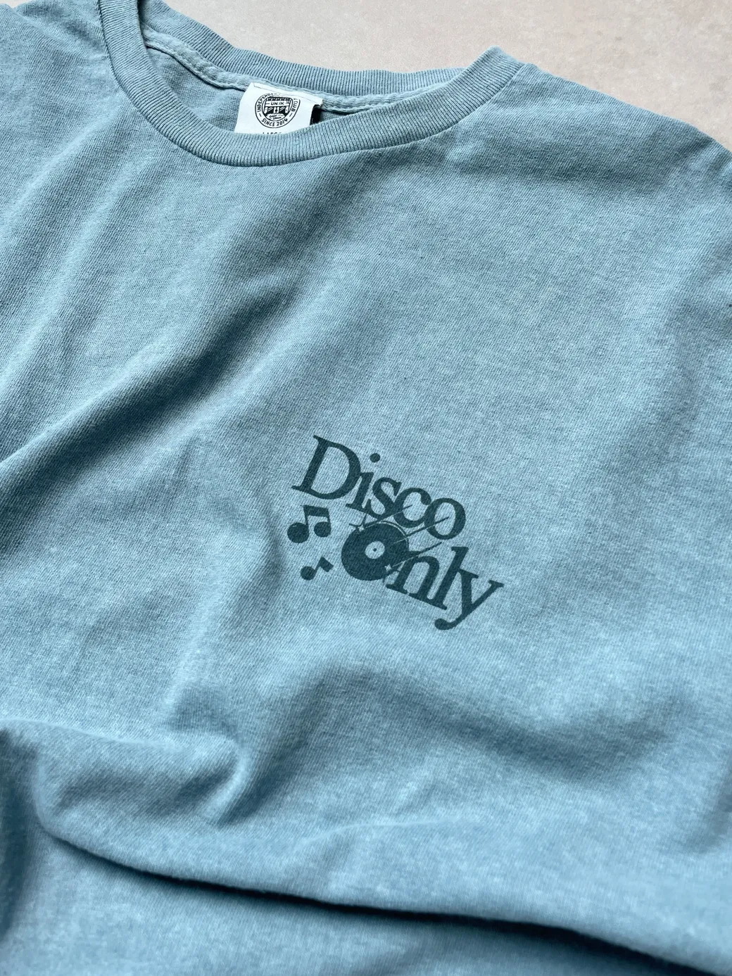 DISCO ONLY 'Business As Usual' Vintage Washed Tee - Blue