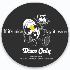 DISCO ONLY 'Play It Twice v2' Vinyl Slipmat - Black