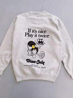 DISCO ONLY 'Play It Twice V2' Sweater - Grey