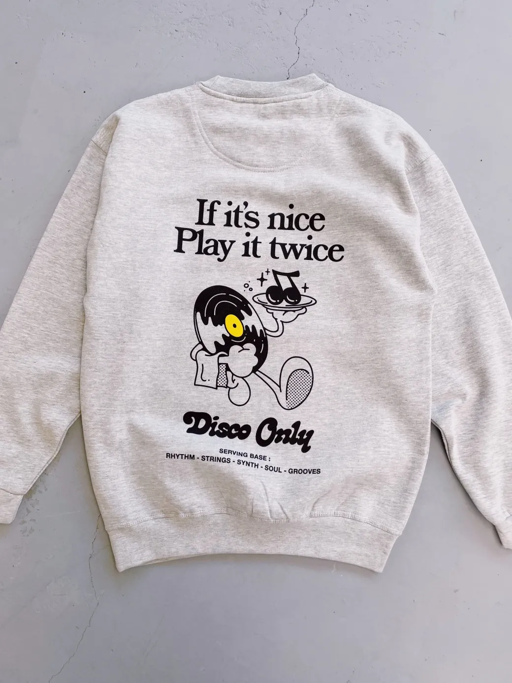 DISCO ONLY 'Play It Twice V2' Sweater - Grey
