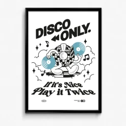 DISCO ONLY 'Play It Twice V4' Print - White