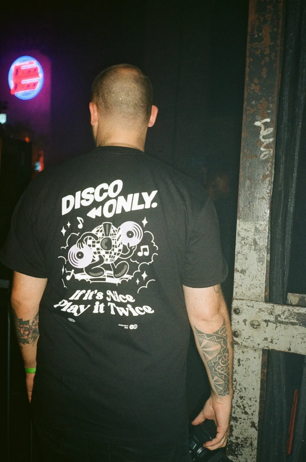DISCO ONLY 'Play It Twice V4' Tee - Black