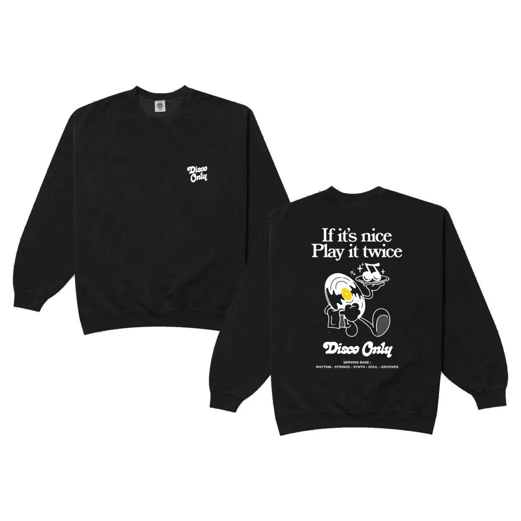 DISCO ONLY 'Play It Twice V2' Sweater - Black