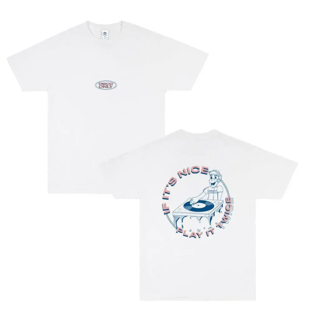DISCO ONLY 'Play it Twice V1' Tee - White