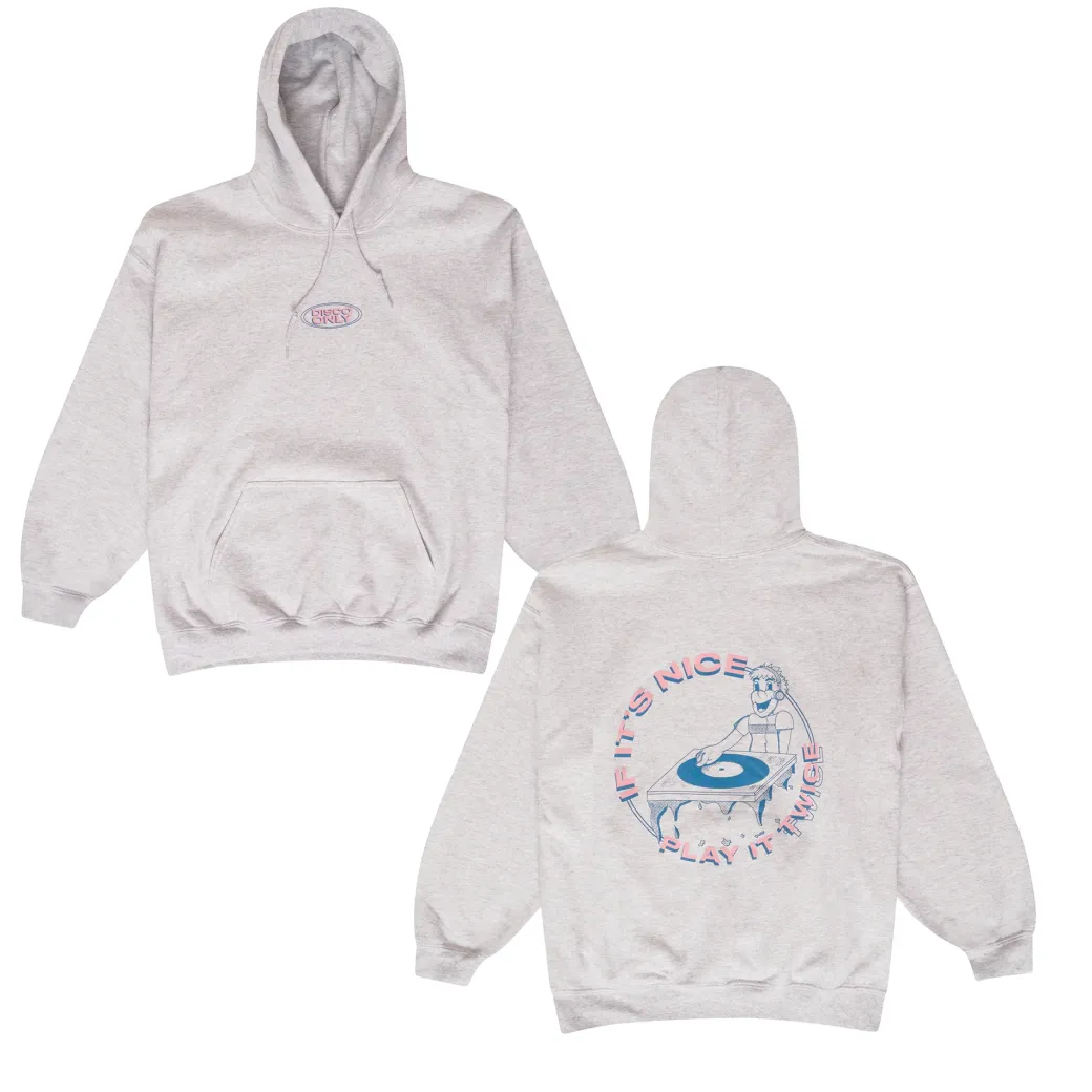 DISCO ONLY 'Play It Twice V1' Hoodie - Ash Grey