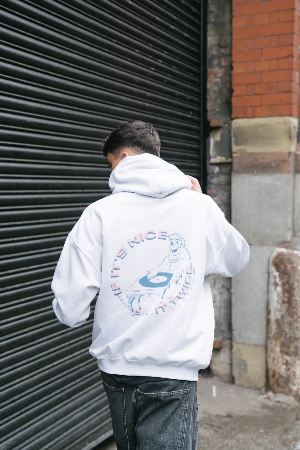 DISCO ONLY 'Play It Twice V1' Hoodie - Ash Grey