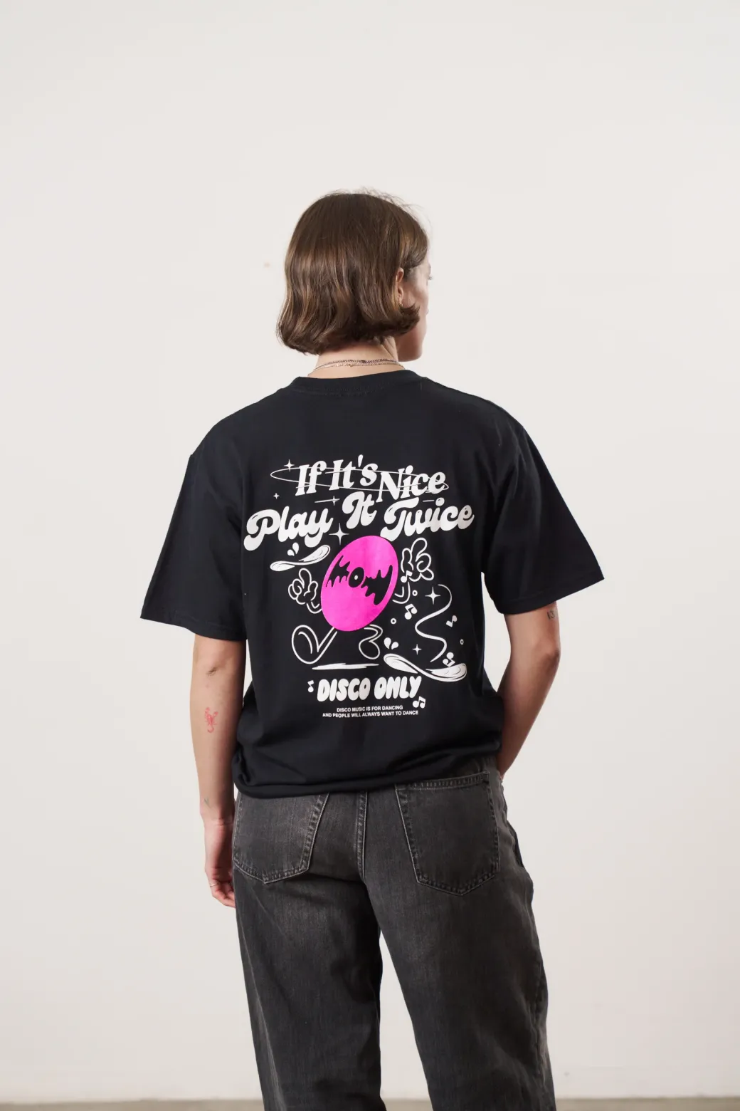 DISCO ONLY 'Play It Twice V5' Tee - Black