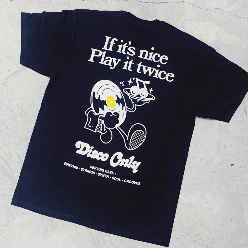 DISCO ONLY 'Play it Twice V2' Tee - Black