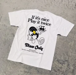 DISCO ONLY 'Play it Twice V2' Tee - White