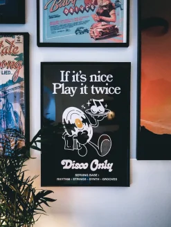 DISCO ONLY 'Play it Twice V2' Print - Black