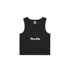 DISCO ONLY WMNS 'Logo' Embroidered Organic Rib Tank - Black
