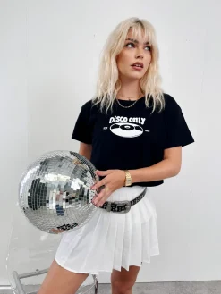 DISCO ONLY WMNS 'Mr Phomer' Cropped Tee - Black
