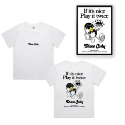 DISCO ONLY WMNS 'Play It Twice V2' Tee & Print Bundle - White