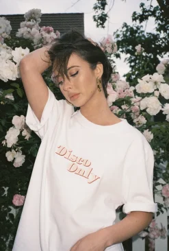 DISCO ONLY WMNS '70s' Heavy Tee - White