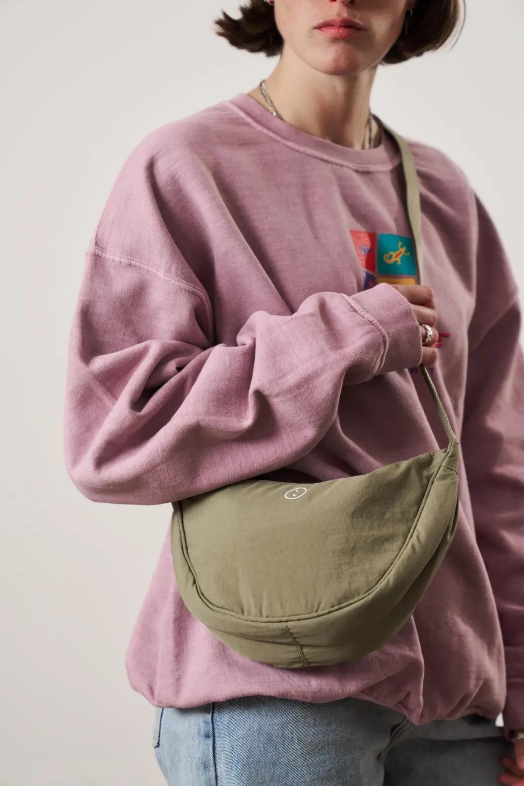 Essentials Oxford Nylon Cross Body Bag - Olive