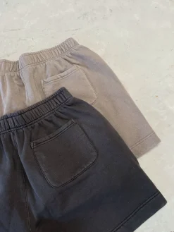 Essentials Premium Faded Jogger Shorts - Vintage Black