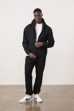 Essentials Premium Zip Up Hoodie - Black