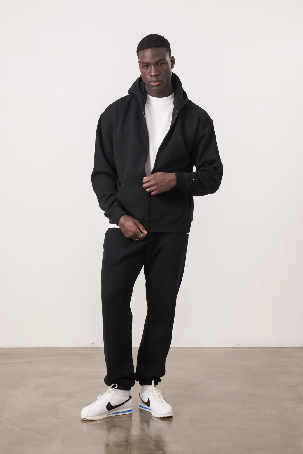 Essentials Premium Zip Up Hoodie - Black