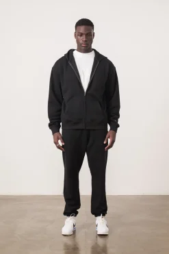 Essentials Premium Zip Up Hoodie - Black