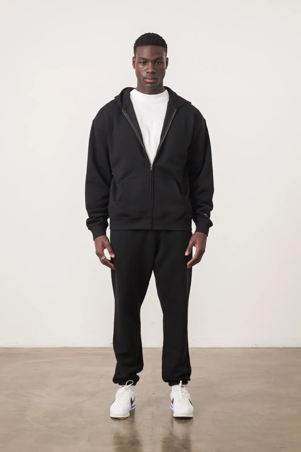 Essentials Premium Zip Up Hoodie - Black