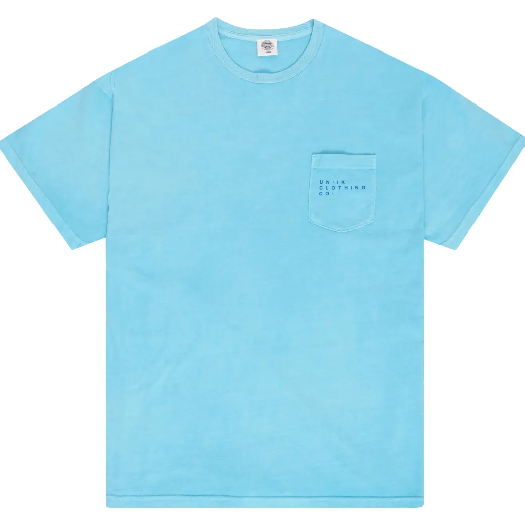 Essentials 'Sets' Vintage Washed Pocket Tee - Lagoon