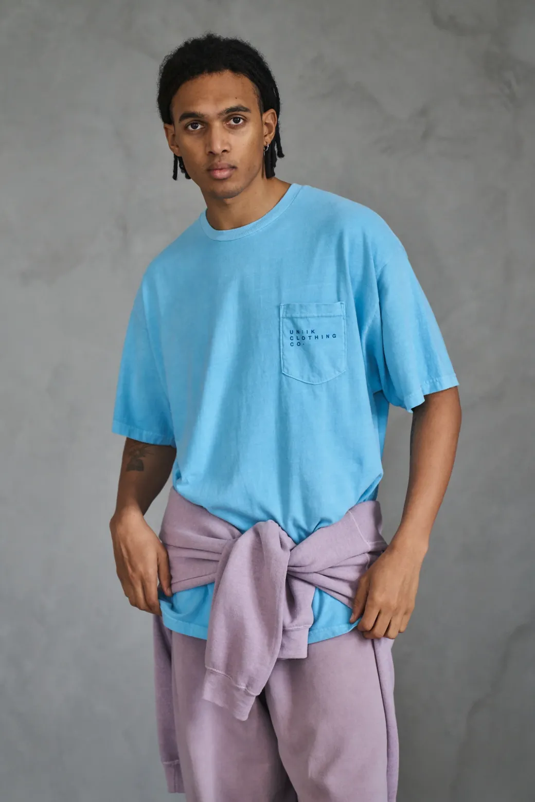 Essentials 'Sets' Vintage Washed Pocket Tee - Lagoon