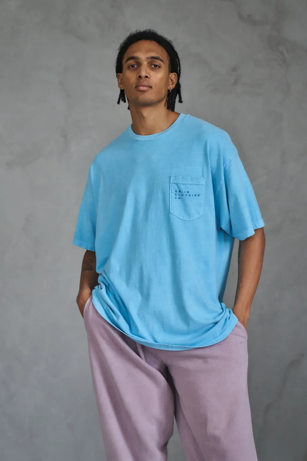 Essentials 'Sets' Vintage Washed Pocket Tee - Lagoon