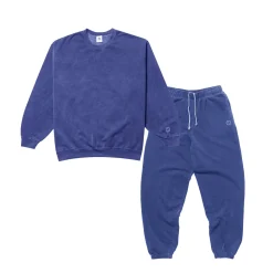 Essentials Vintage Washed Sweater & Jogger Set -  Navy