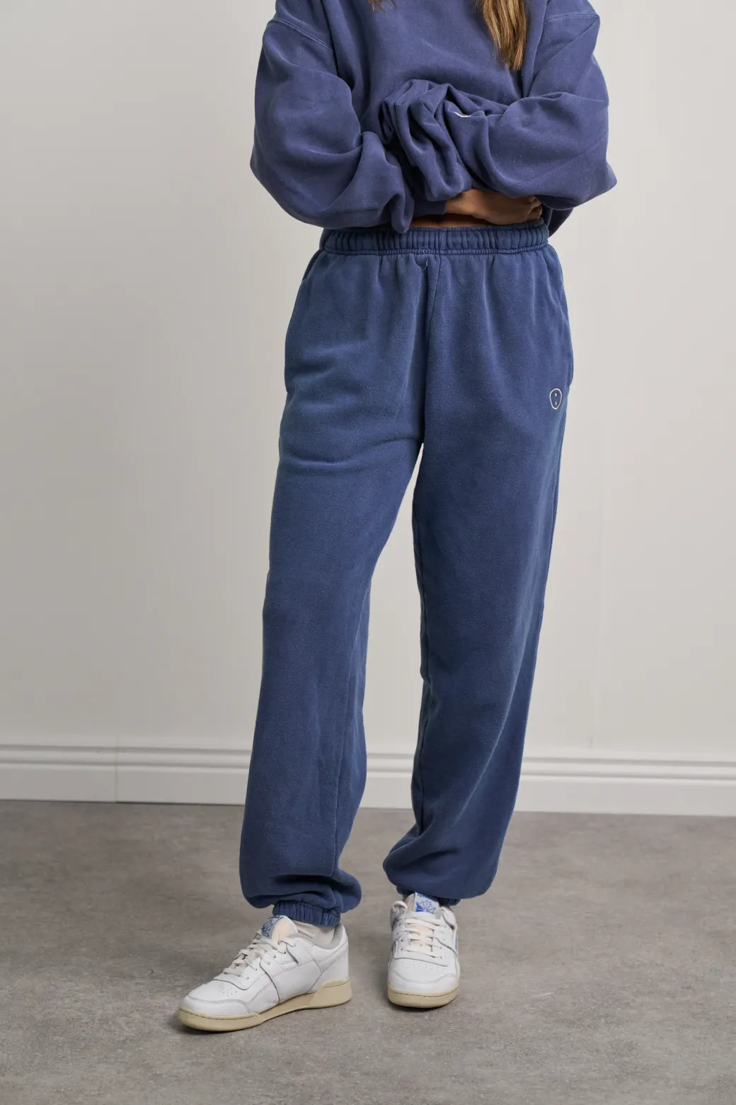 Essentials Vintage Washed 1/4 Zip Sweatshirt & Jogger Set - Navy