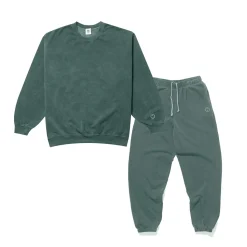 Essentials Vintage Washed Sweater & Jogger Set - Forest