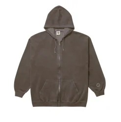 Essentials Vintage Washed Zip Up Hoodie - Cocoa