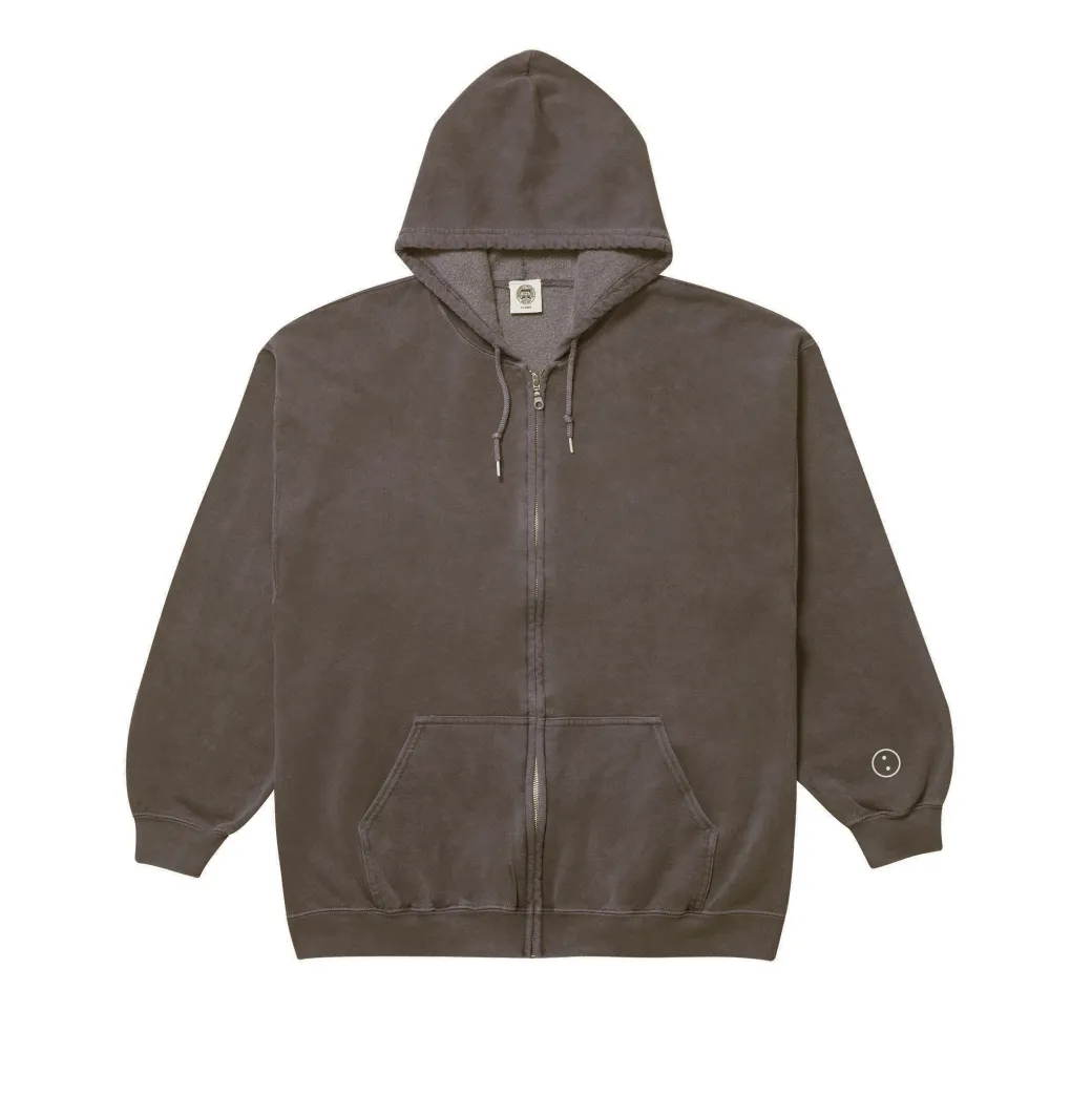 Essentials Vintage Washed Zip Up Hoodie - Cocoa