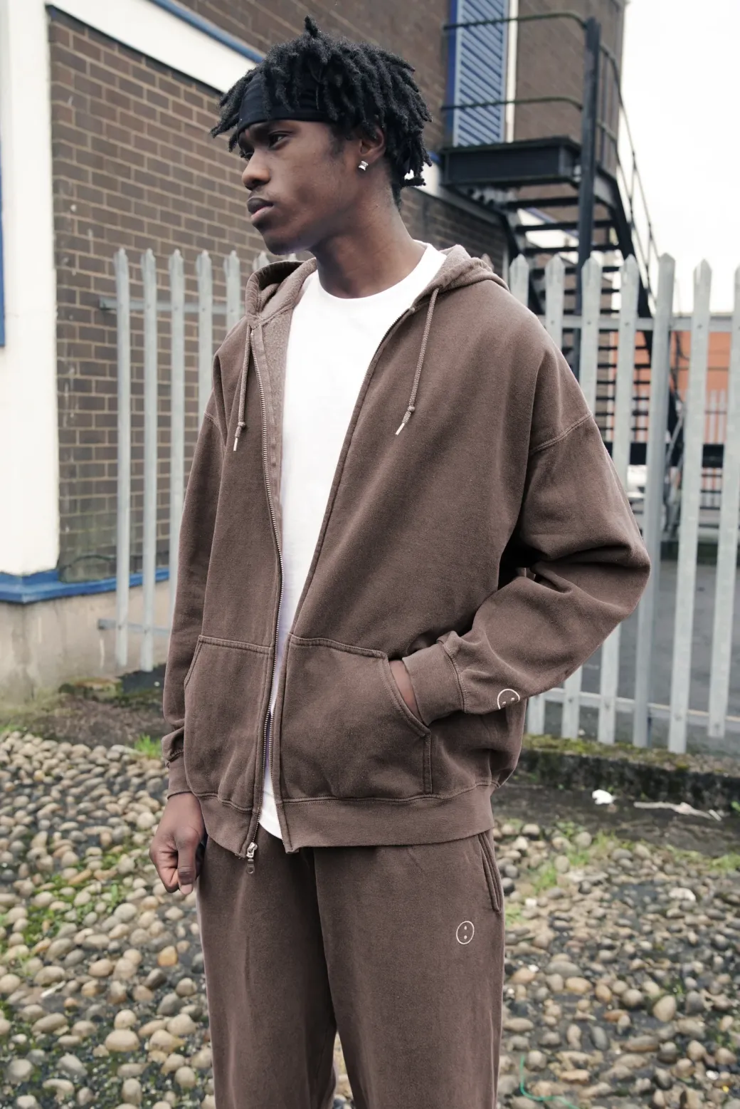 Essentials Vintage Washed Zip Up Hoodie - Cocoa