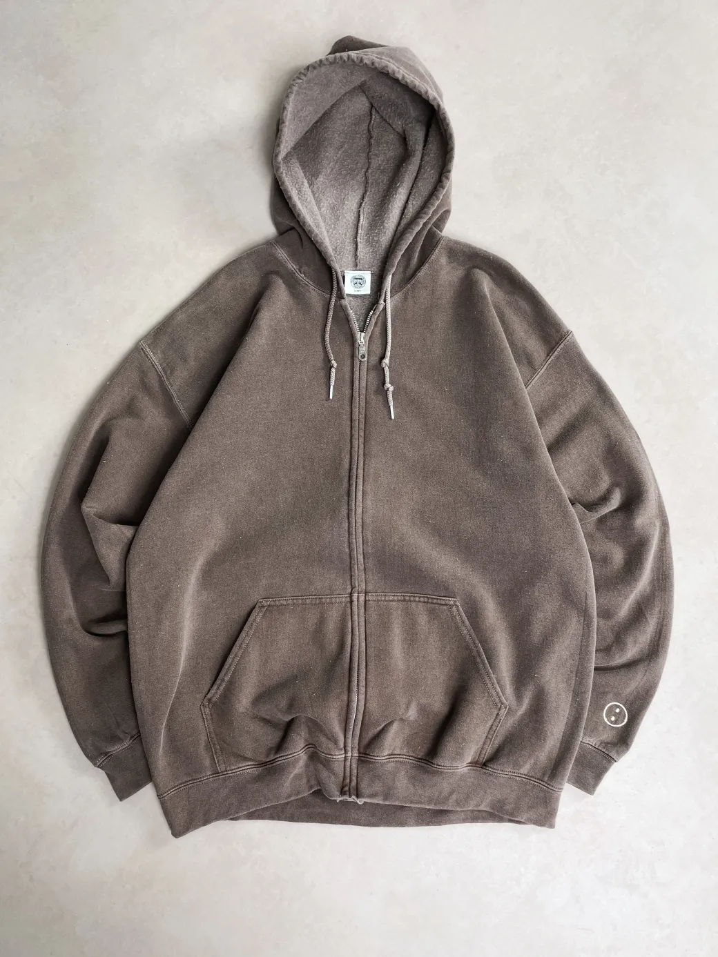 Essentials Vintage Washed Zip Up Hoodie - Cocoa
