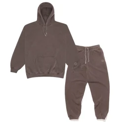 Essentials Vintage Washed Hoodie & Jogger Set - Cocoa