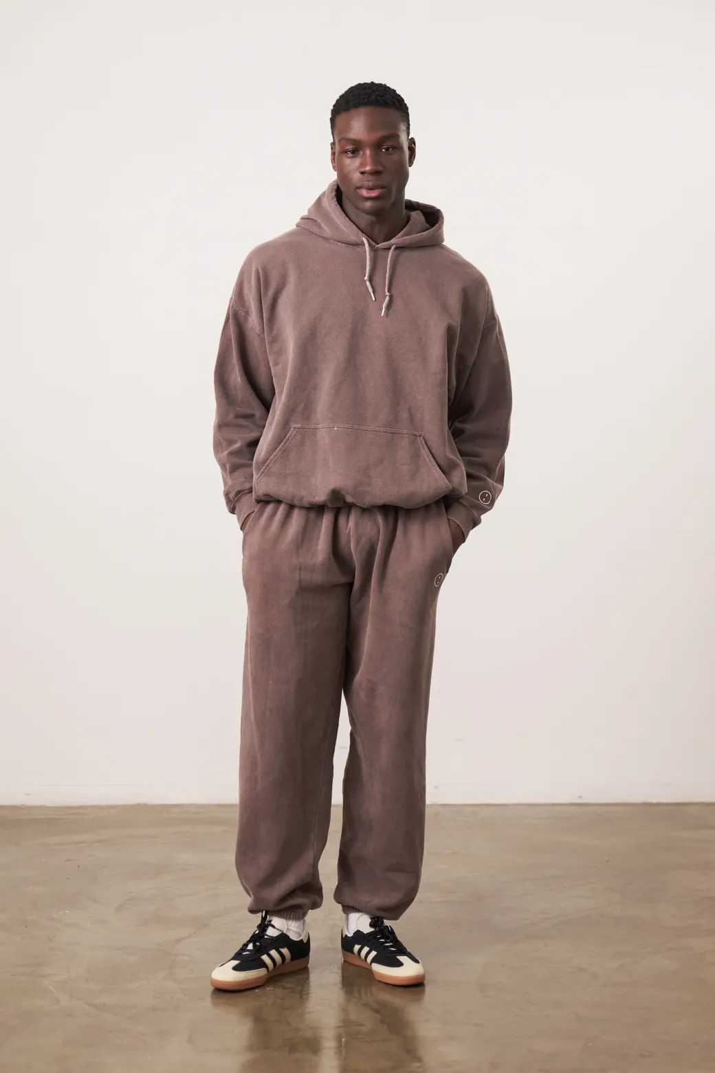 Essentials Vintage Washed Hoodie & Jogger Set - Cocoa