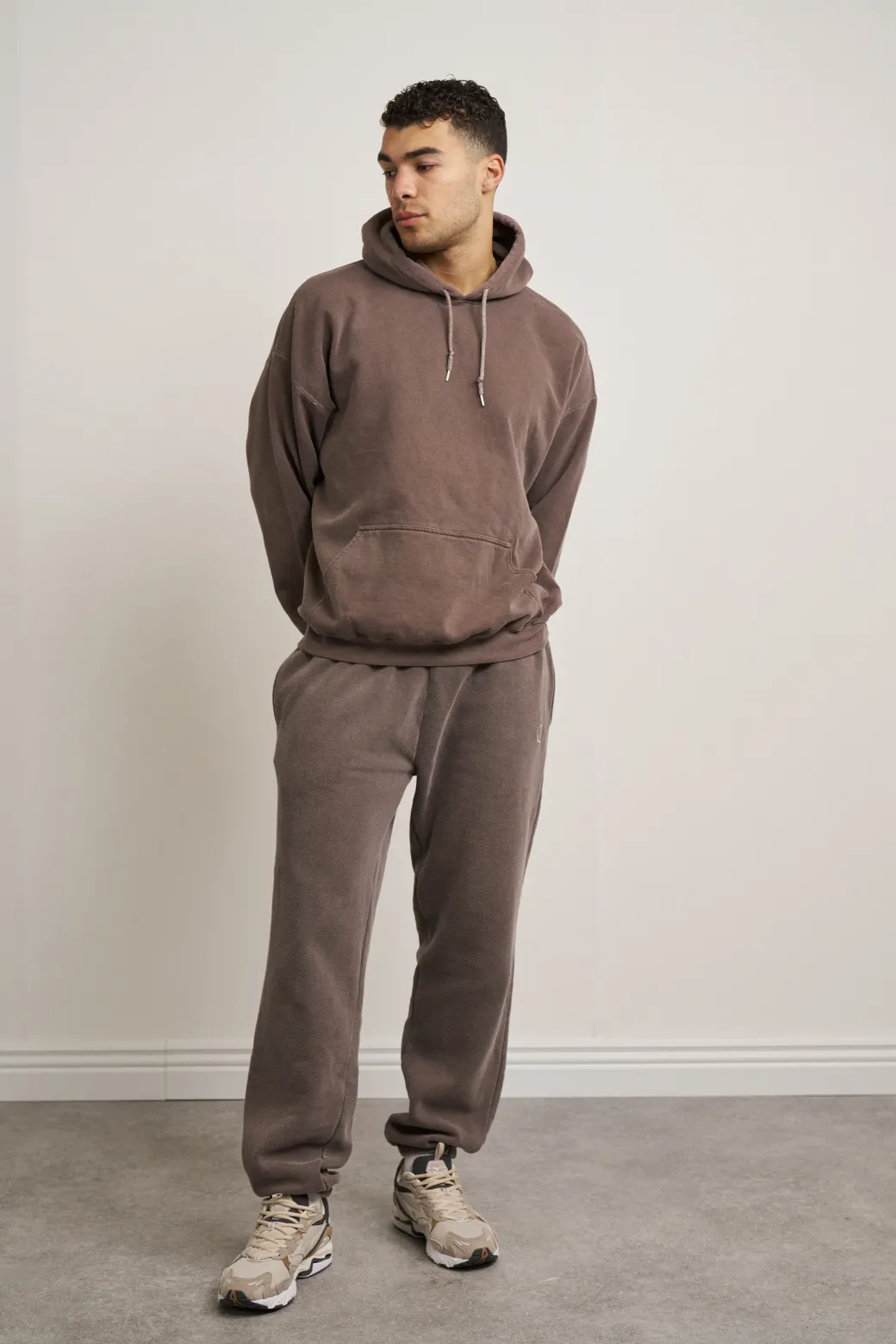 Essentials Vintage Washed Hoodie & Jogger Set - Cocoa