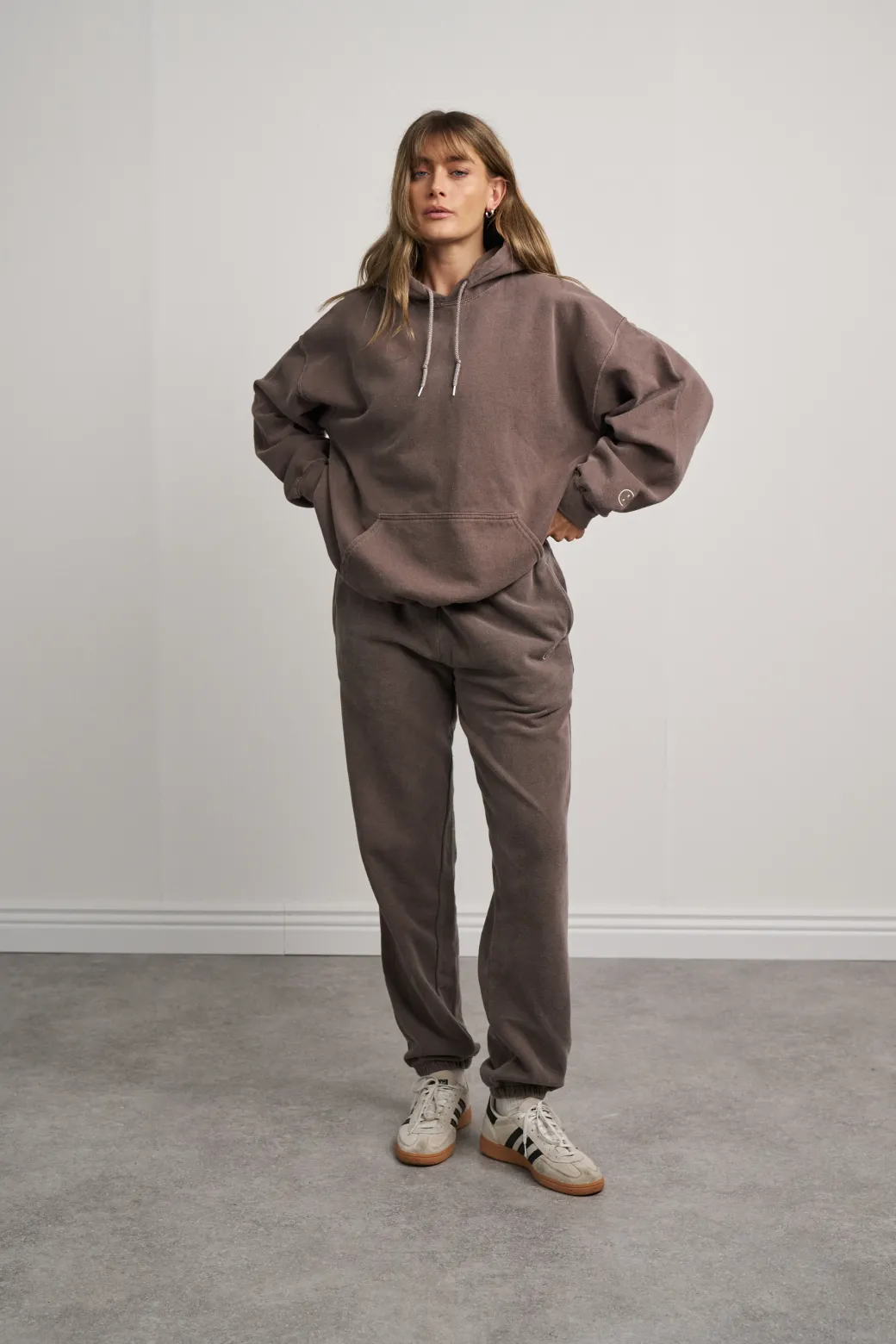 Essentials Vintage Washed Hoodie & Jogger Set - Cocoa