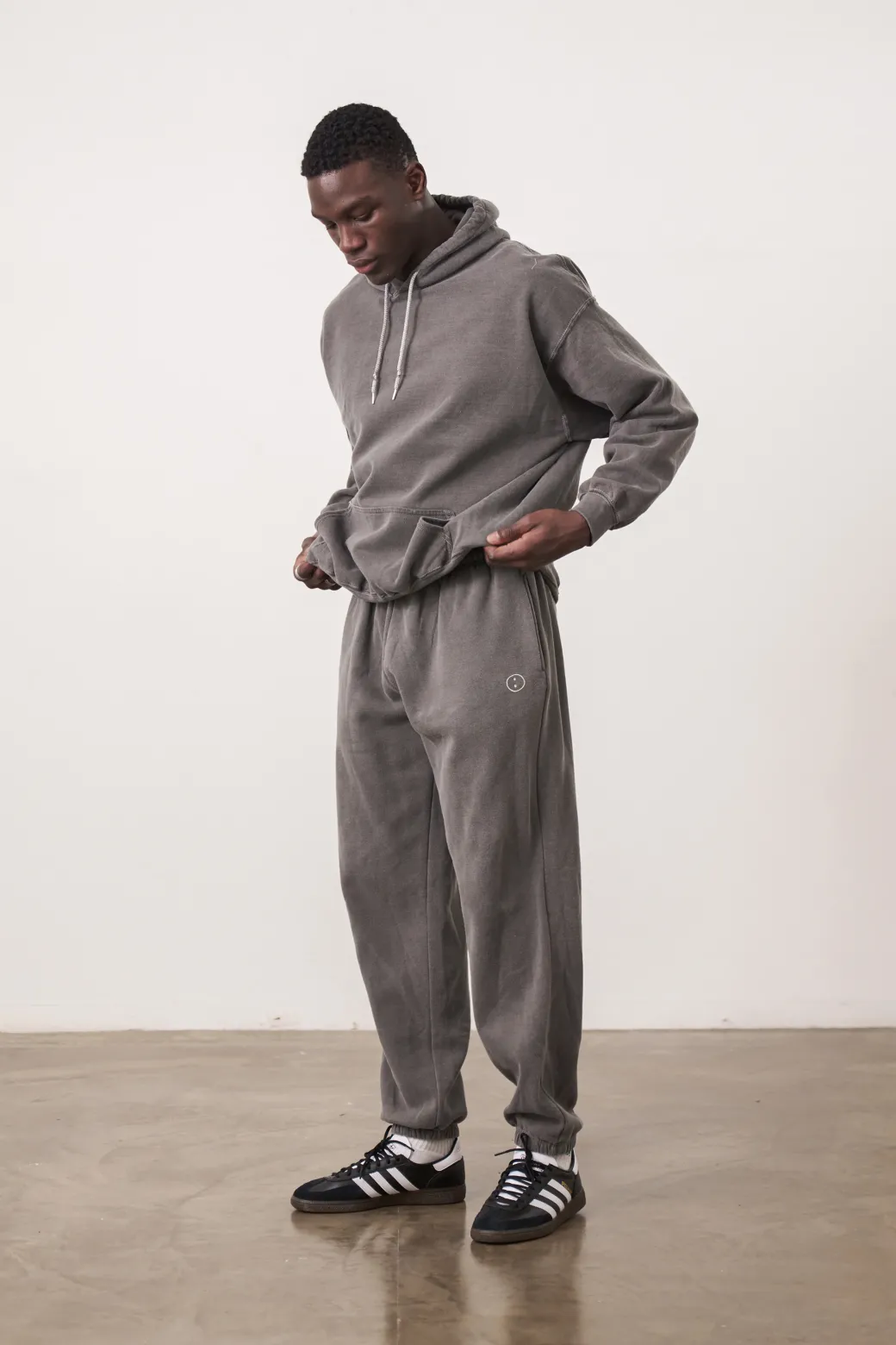 Essentials Vintage Washed Hoodie - Charcoal