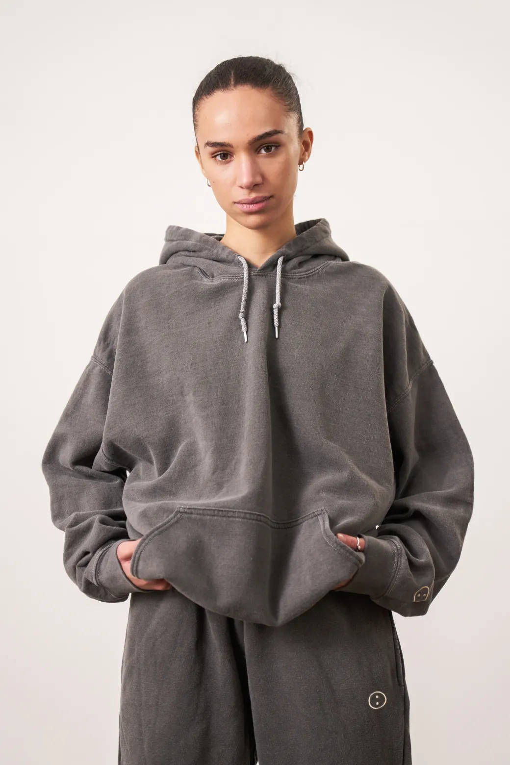 Essentials Vintage Washed Hoodie - Charcoal