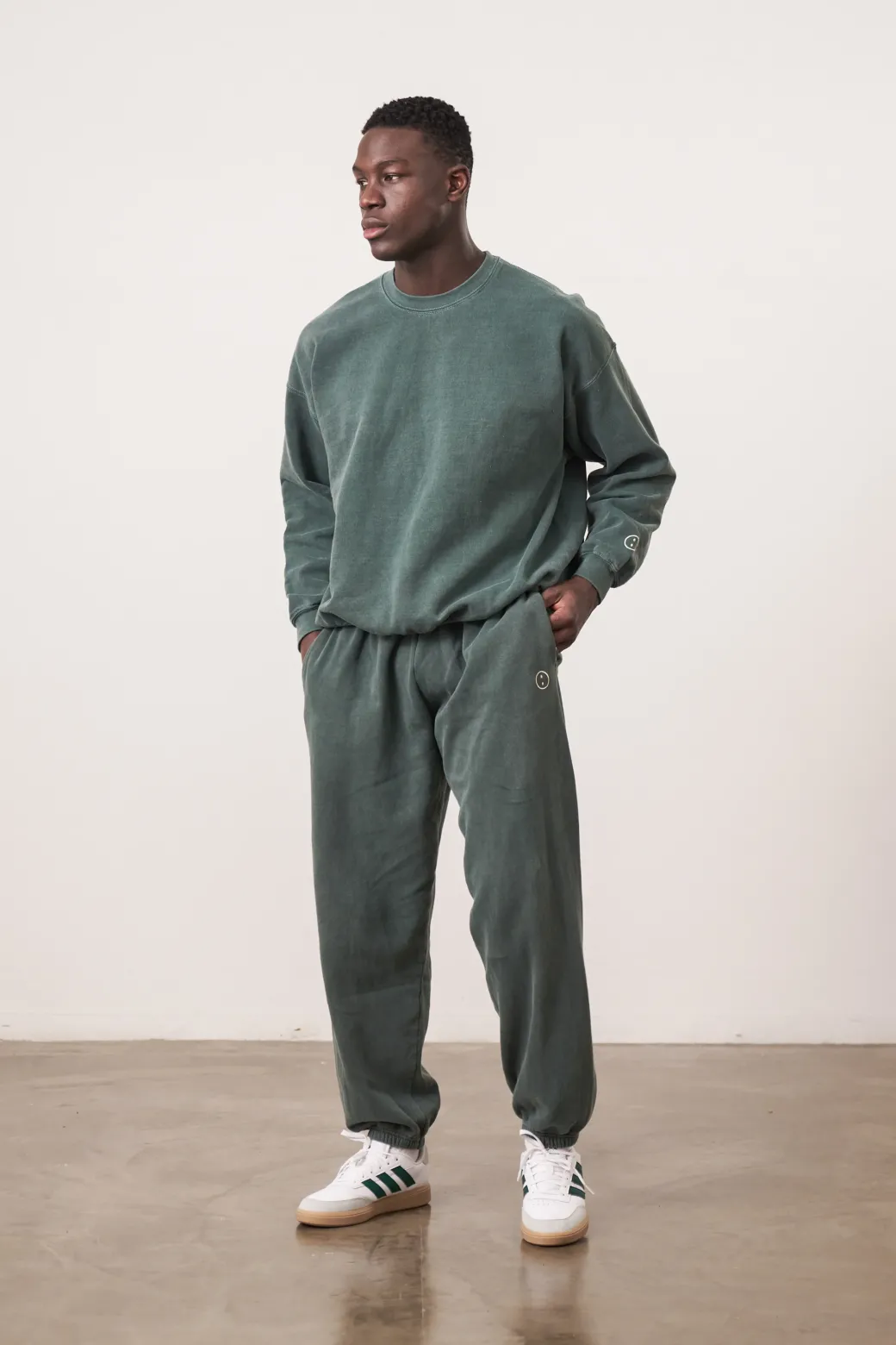 Essentials Vintage Washed Joggers - Forest