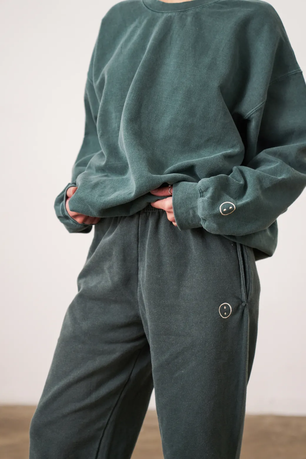 Essentials Vintage Washed Joggers - Forest