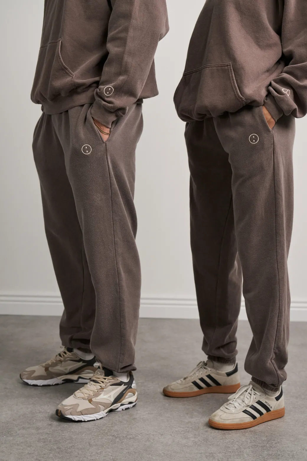 Essentials Vintage Washed Zip-Up Hoodie & Jogger Set - Cocoa