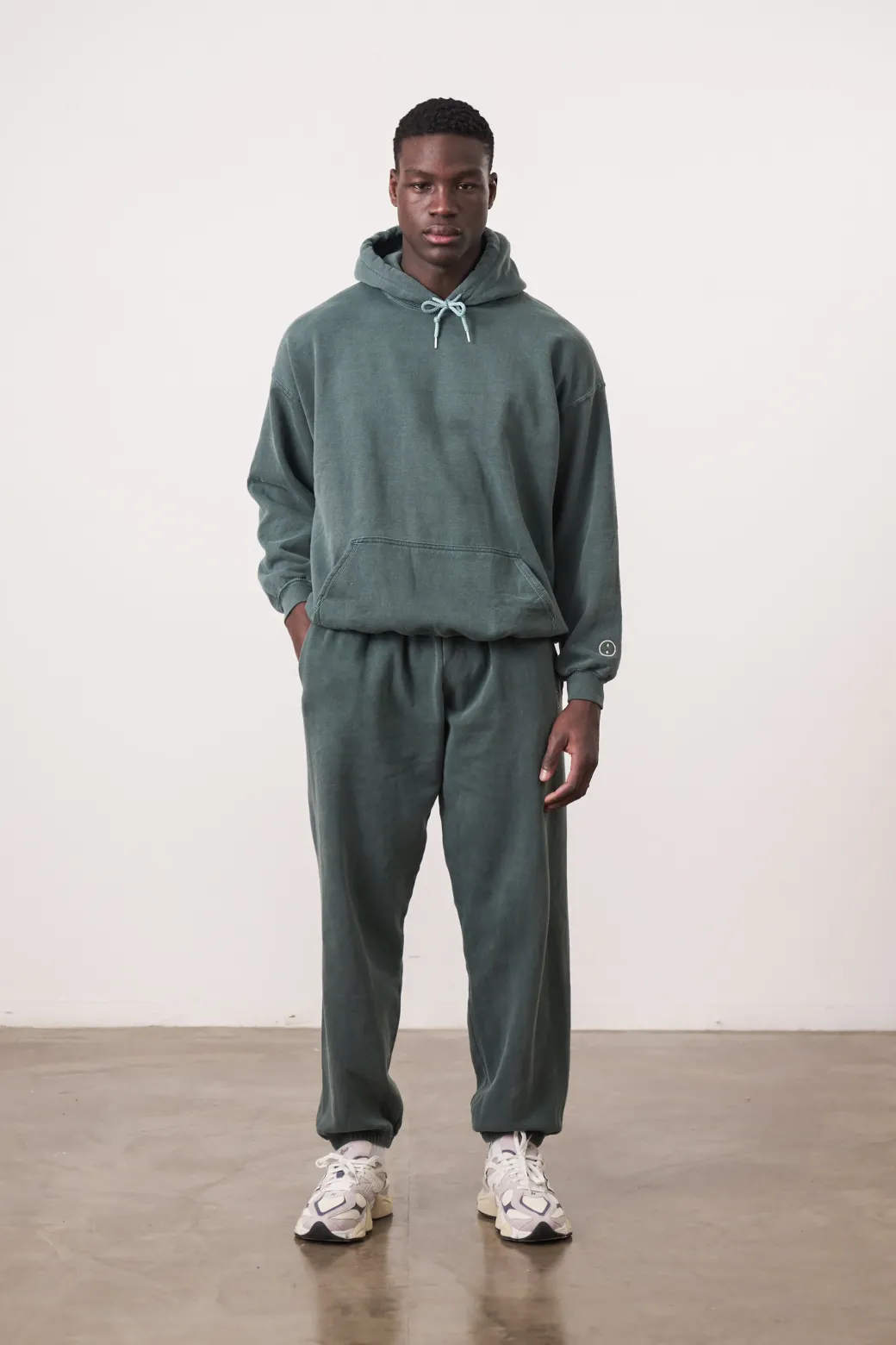 Essentials Vintage Washed Hoodie & Jogger Set - Forest