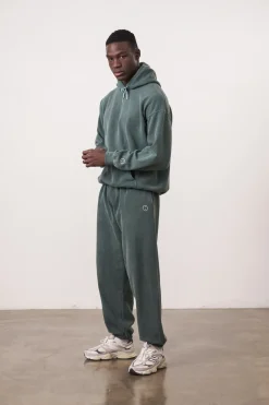 Essentials Vintage Washed Hoodie & Jogger Set - Forest