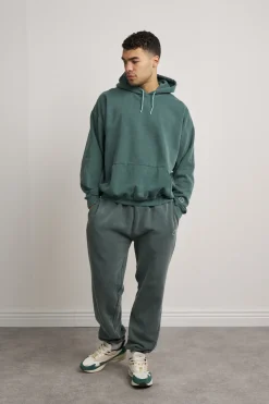 Essentials Vintage Washed Hoodie & Jogger Set - Forest