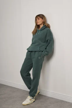 Essentials Vintage Washed Hoodie & Jogger Set - Forest