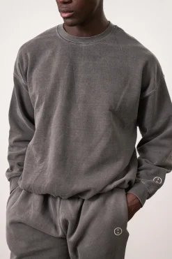 Essentials Vintage Washed Sweater - Charcoal