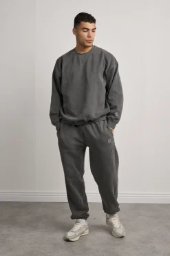 Essentials Vintage Washed Sweater - Charcoal