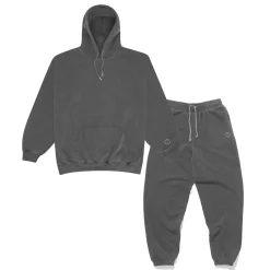 Essentials Vintage Washed Hoodie & Jogger Set - Charcoal